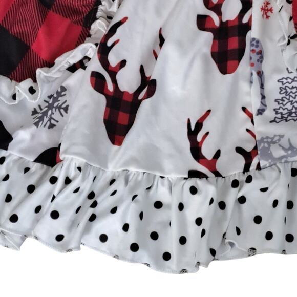 NWT Nordstrom Red Black Buffalo Plaid Reindeer Holiday Pants Outfit Small/Medium - Picture 10 of 10